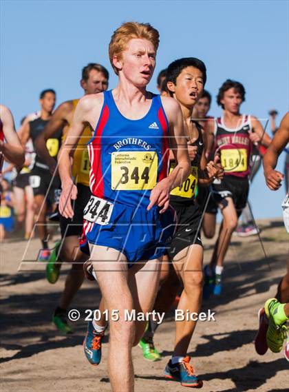 Thumbnail 1 in CIF State Cross Country Championships (D4 Boys Race) photogallery.