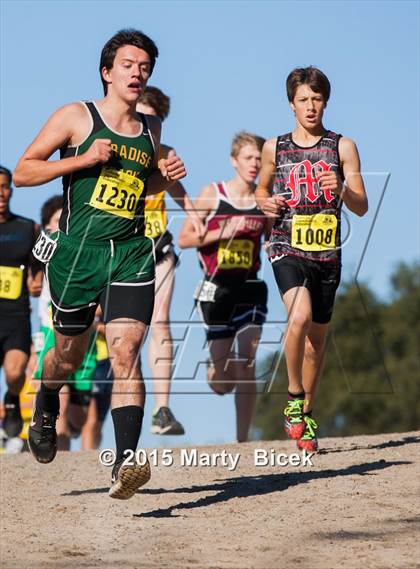 Thumbnail 3 in CIF State Cross Country Championships (D4 Boys Race) photogallery.