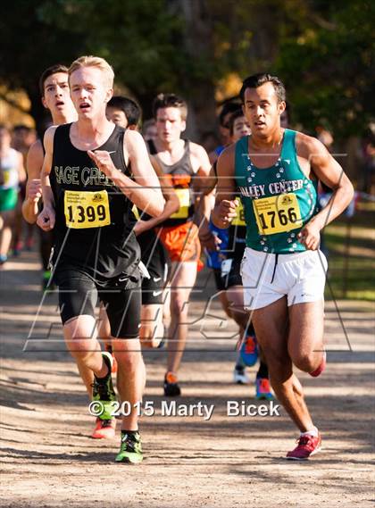 Thumbnail 1 in CIF State Cross Country Championships (D4 Boys Race) photogallery.