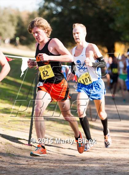 Thumbnail 2 in CIF State Cross Country Championships (D4 Boys Race) photogallery.