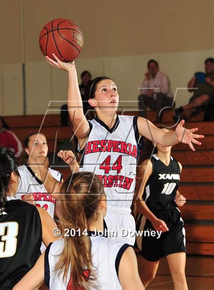 Thumbnail 3 in Hesperia Christian vs. Xavier Prep (MaxPreps Holiday Classic) photogallery.