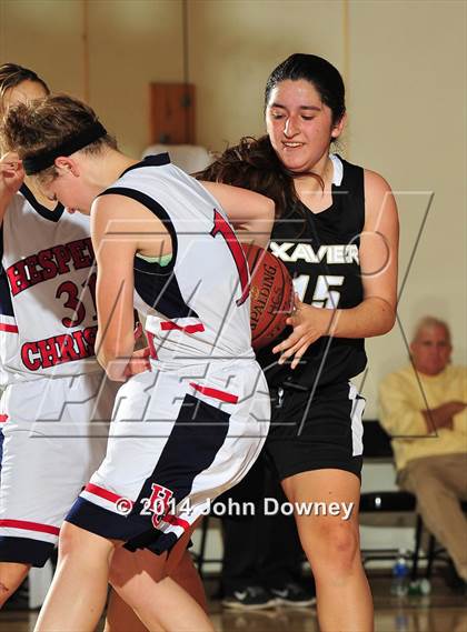 Thumbnail 1 in Hesperia Christian vs. Xavier Prep (MaxPreps Holiday Classic) photogallery.