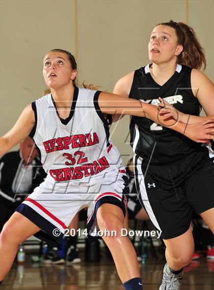 Thumbnail 3 in Hesperia Christian vs. Xavier Prep (MaxPreps Holiday Classic) photogallery.
