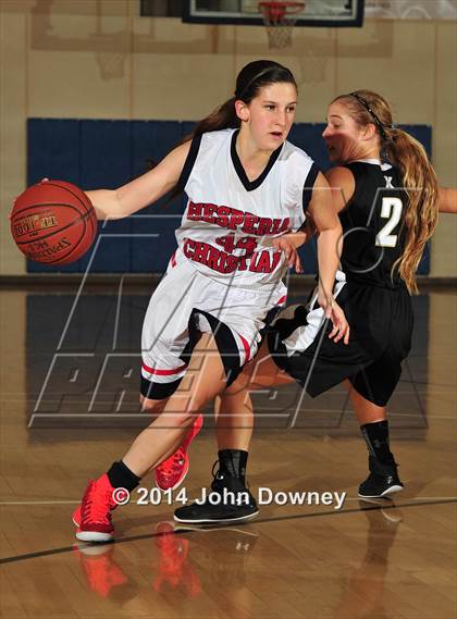Thumbnail 2 in Hesperia Christian vs. Xavier Prep (MaxPreps Holiday Classic) photogallery.