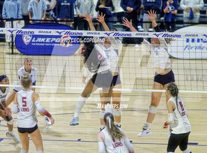 Thumbnail 2 in Hebron Christian vs. Lovett (GHSA Private State Volleyball Final) photogallery.