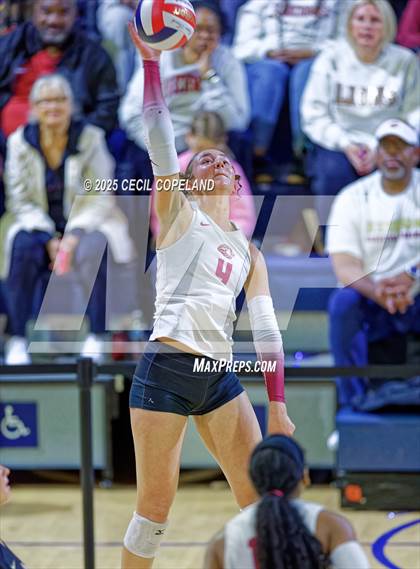 Thumbnail 2 in Hebron Christian vs. Lovett (GHSA Private State Volleyball Final) photogallery.
