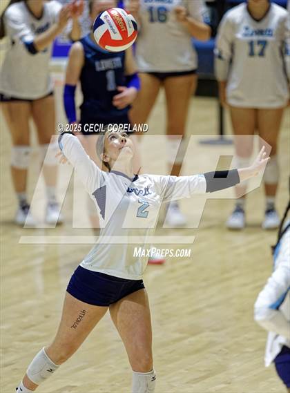 Thumbnail 3 in Hebron Christian vs. Lovett (GHSA Private State Volleyball Final) photogallery.