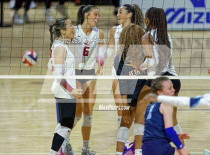 Thumbnail 3 in Hebron Christian vs. Lovett (GHSA Private State Volleyball Final) photogallery.