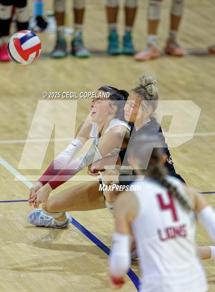 Thumbnail 3 in Hebron Christian vs. Lovett (GHSA Private State Volleyball Final) photogallery.