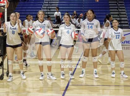 Thumbnail 1 in Hebron Christian vs. Lovett (GHSA Private State Volleyball Final) photogallery.