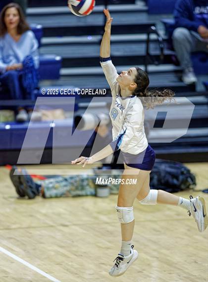 Thumbnail 3 in Hebron Christian vs. Lovett (GHSA Private State Volleyball Final) photogallery.