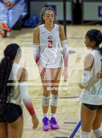 Thumbnail 2 in Hebron Christian vs. Lovett (GHSA Private State Volleyball Final) photogallery.