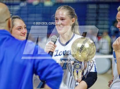 Thumbnail 3 in Hebron Christian vs. Lovett (GHSA Private State Volleyball Final) photogallery.