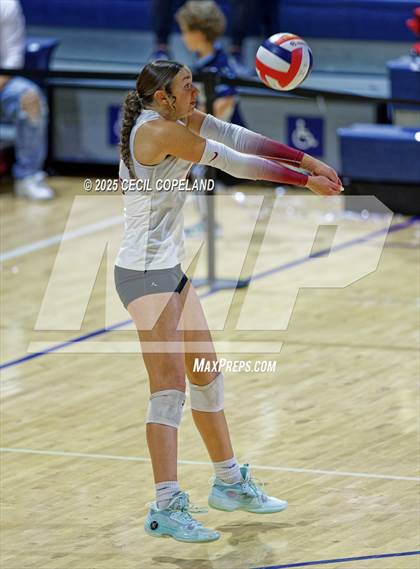Thumbnail 1 in Hebron Christian vs. Lovett (GHSA Private State Volleyball Final) photogallery.