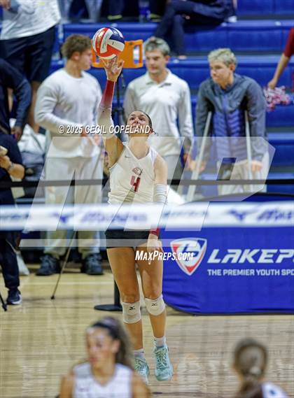 Thumbnail 2 in Hebron Christian vs. Lovett (GHSA Private State Volleyball Final) photogallery.