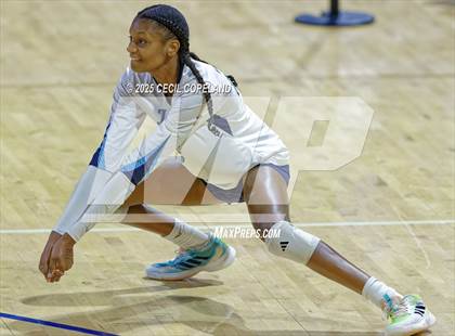 Thumbnail 1 in Hebron Christian vs. Lovett (GHSA Private State Volleyball Final) photogallery.