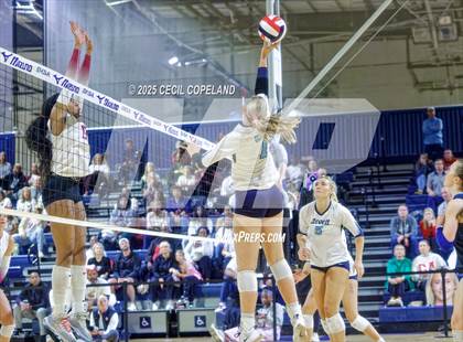 Thumbnail 2 in Hebron Christian vs. Lovett (GHSA Private State Volleyball Final) photogallery.