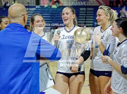 Thumbnail 2 in Hebron Christian vs. Lovett (GHSA Private State Volleyball Final) photogallery.