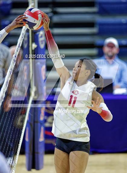 Thumbnail 1 in Hebron Christian vs. Lovett (GHSA Private State Volleyball Final) photogallery.