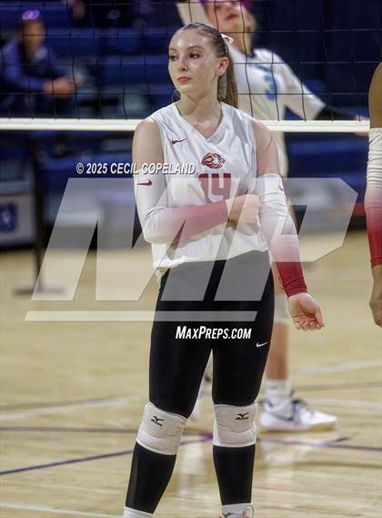 Thumbnail 1 in Hebron Christian vs. Lovett (GHSA Private State Volleyball Final) photogallery.