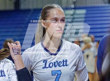 Thumbnail 2 in Hebron Christian vs. Lovett (GHSA Private State Volleyball Final) photogallery.