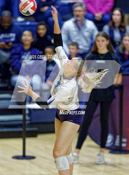 Thumbnail 1 in Hebron Christian vs. Lovett (GHSA Private State Volleyball Final) photogallery.