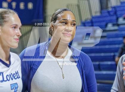 Thumbnail 3 in Hebron Christian vs. Lovett (GHSA Private State Volleyball Final) photogallery.
