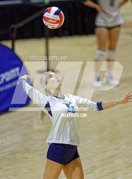 Thumbnail 2 in Hebron Christian vs. Lovett (GHSA Private State Volleyball Final) photogallery.