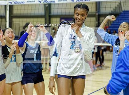 Thumbnail 2 in Hebron Christian vs. Lovett (GHSA Private State Volleyball Final) photogallery.