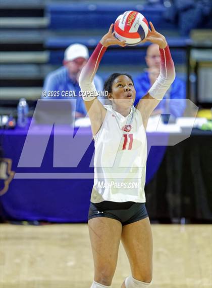 Thumbnail 2 in Hebron Christian vs. Lovett (GHSA Private State Volleyball Final) photogallery.