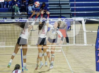 Thumbnail 2 in Hebron Christian vs. Lovett (GHSA Private State Volleyball Final) photogallery.