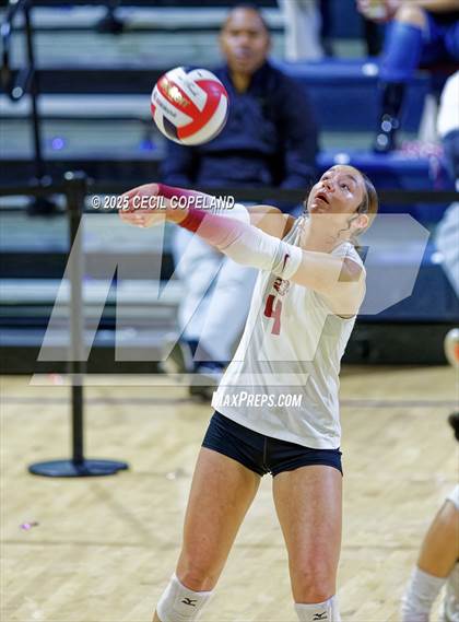 Thumbnail 1 in Hebron Christian vs. Lovett (GHSA Private State Volleyball Final) photogallery.