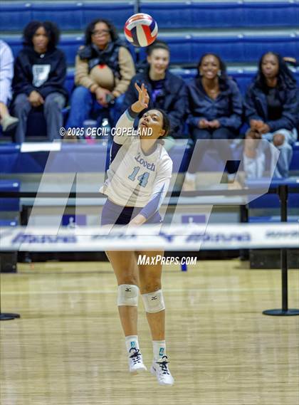 Thumbnail 2 in Hebron Christian vs. Lovett (GHSA Private State Volleyball Final) photogallery.