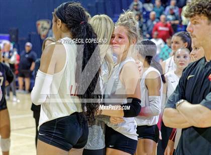 Thumbnail 1 in Hebron Christian vs. Lovett (GHSA Private State Volleyball Final) photogallery.
