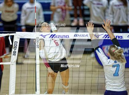 Thumbnail 2 in Hebron Christian vs. Lovett (GHSA Private State Volleyball Final) photogallery.