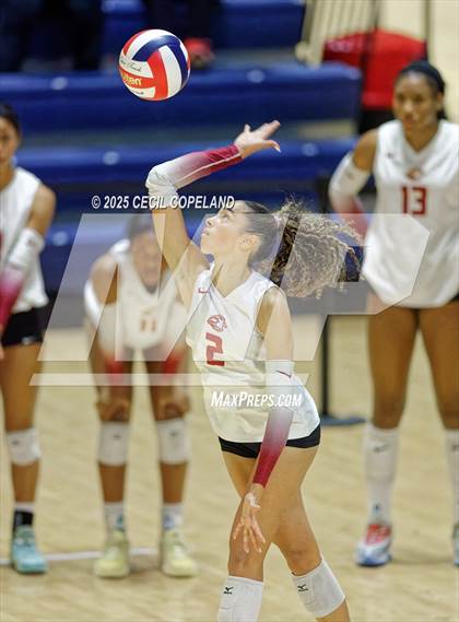Thumbnail 1 in Hebron Christian vs. Lovett (GHSA Private State Volleyball Final) photogallery.