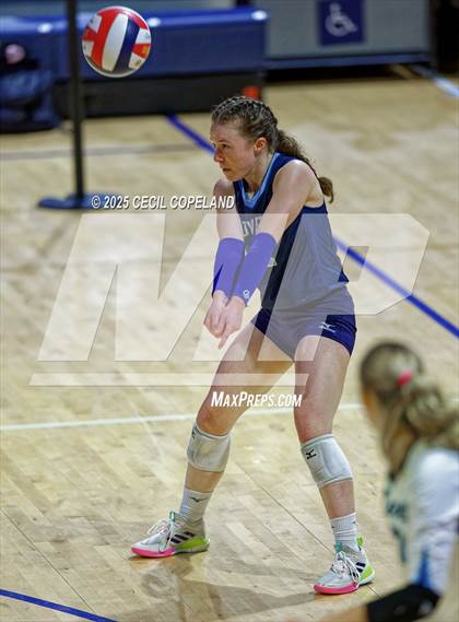 Thumbnail 3 in Hebron Christian vs. Lovett (GHSA Private State Volleyball Final) photogallery.