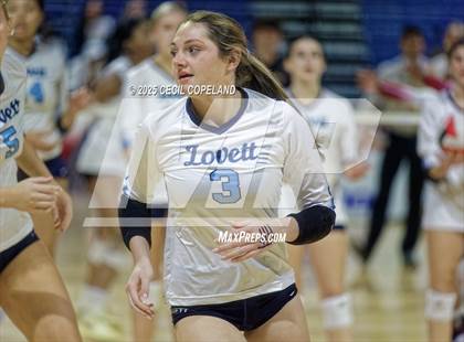 Thumbnail 3 in Hebron Christian vs. Lovett (GHSA Private State Volleyball Final) photogallery.