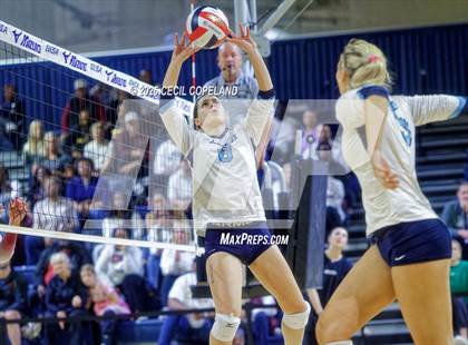Thumbnail 1 in Hebron Christian vs. Lovett (GHSA Private State Volleyball Final) photogallery.