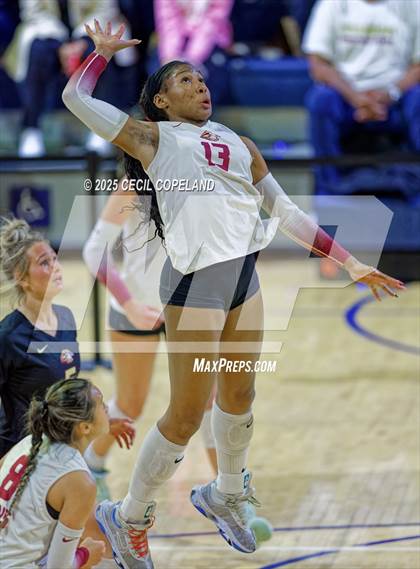 Thumbnail 1 in Hebron Christian vs. Lovett (GHSA Private State Volleyball Final) photogallery.