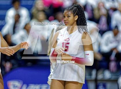 Thumbnail 2 in Hebron Christian vs. Lovett (GHSA Private State Volleyball Final) photogallery.
