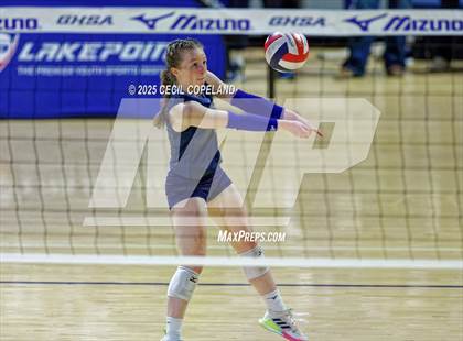 Thumbnail 1 in Hebron Christian vs. Lovett (GHSA Private State Volleyball Final) photogallery.