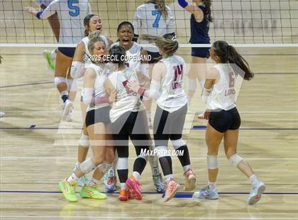 Thumbnail 3 in Hebron Christian vs. Lovett (GHSA Private State Volleyball Final) photogallery.