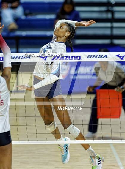 Thumbnail 2 in Hebron Christian vs. Lovett (GHSA Private State Volleyball Final) photogallery.