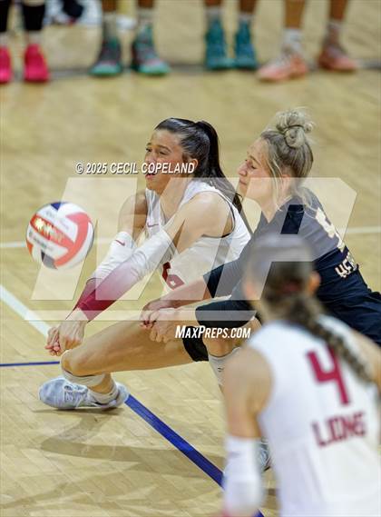 Thumbnail 2 in Hebron Christian vs. Lovett (GHSA Private State Volleyball Final) photogallery.