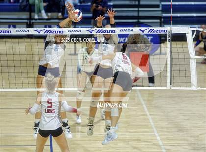 Thumbnail 3 in Hebron Christian vs. Lovett (GHSA Private State Volleyball Final) photogallery.