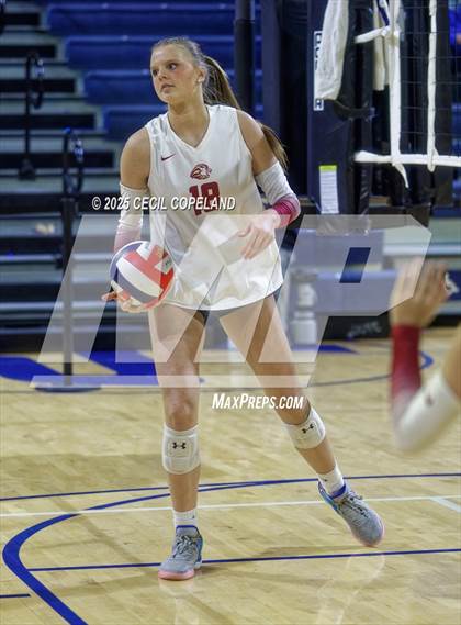Thumbnail 1 in Hebron Christian vs. Lovett (GHSA Private State Volleyball Final) photogallery.