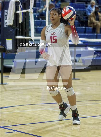 Thumbnail 1 in Hebron Christian vs. Lovett (GHSA Private State Volleyball Final) photogallery.