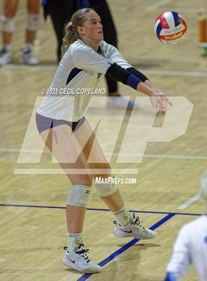 Thumbnail 3 in Hebron Christian vs. Lovett (GHSA Private State Volleyball Final) photogallery.