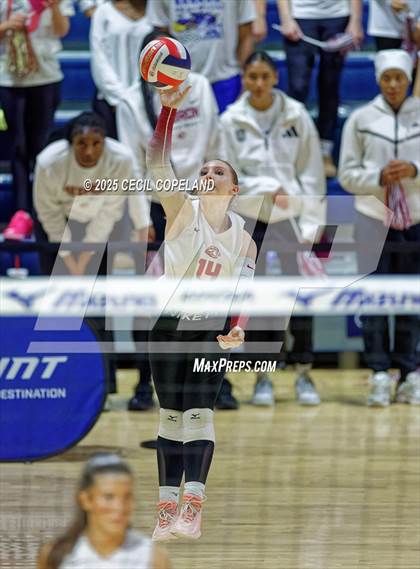 Thumbnail 3 in Hebron Christian vs. Lovett (GHSA Private State Volleyball Final) photogallery.